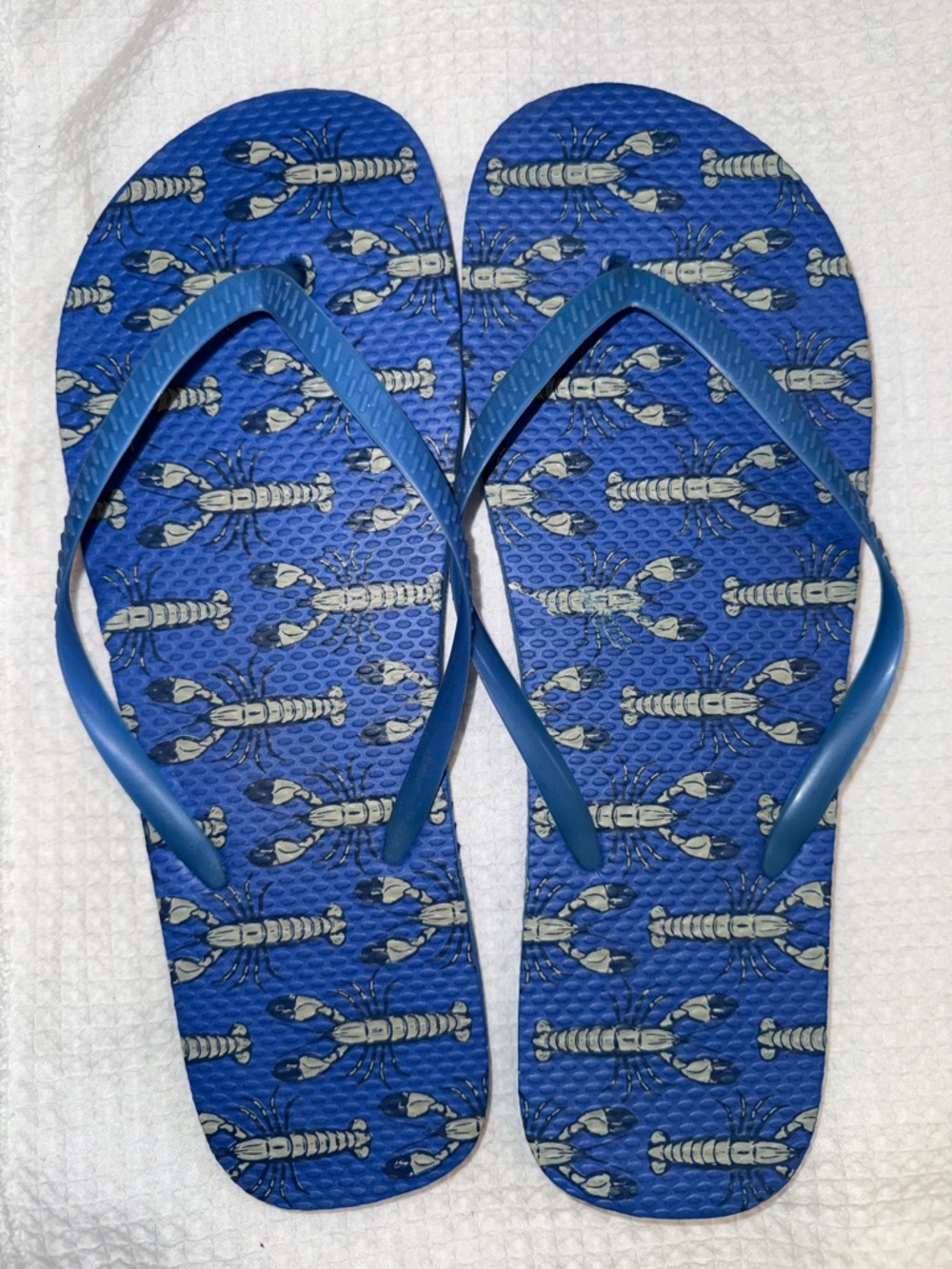 Mens Lobster Blue Flip Flops